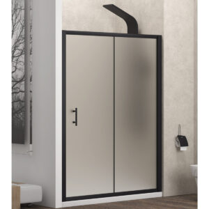 Καμπίνα από τοίχο σε τοίχο με σατινέ κρύσταλλο FLORA 500 Black KARAG 130x190cm (FLO500130SNE)