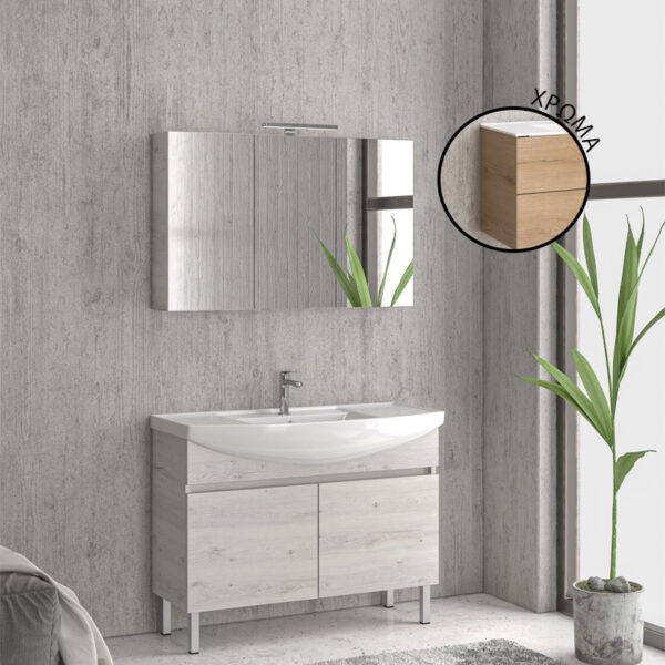 Βάση με δύο πόρτες Elvezia 8502 NEW BIANNA 100 KARAG 98x35x63cm (NBIA1008502)