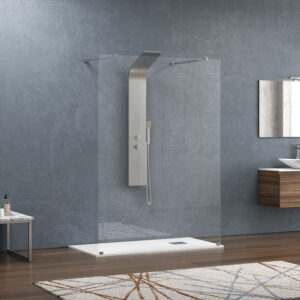 Σταθερό διαχωριστικό ντουζιέρας με διάφανο κρύσταλλο WALKIN 3 Cromo KARAG 158x200cm (WAL3C158)