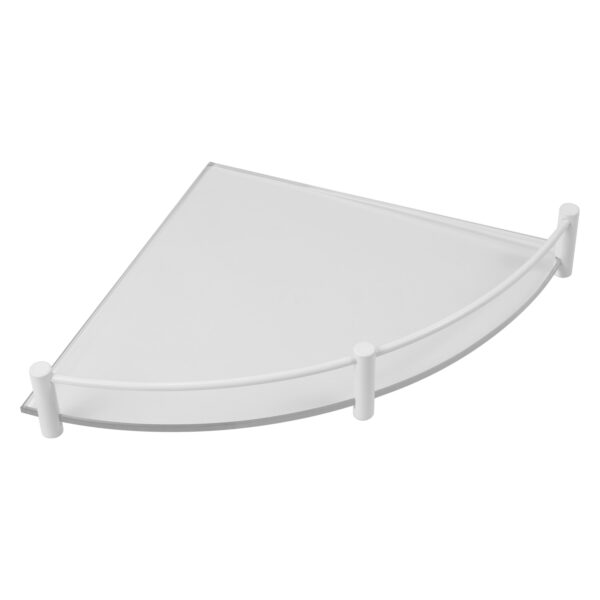 Εταζέρα γωνιακή γυάλινη MENSOLE 0633 66 Λευκή ματ KARAG 25cm (063366)