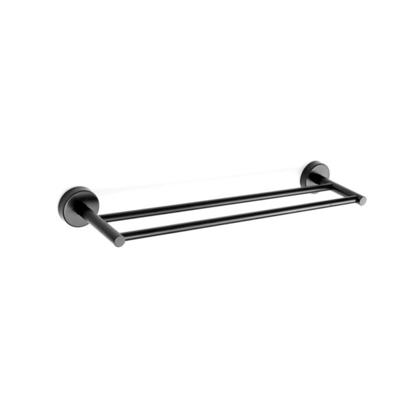 Πετσετοκρεμάστρα διπλή UNO 1262 55 Μαύρη ματ KARAG 60cm (126255)
