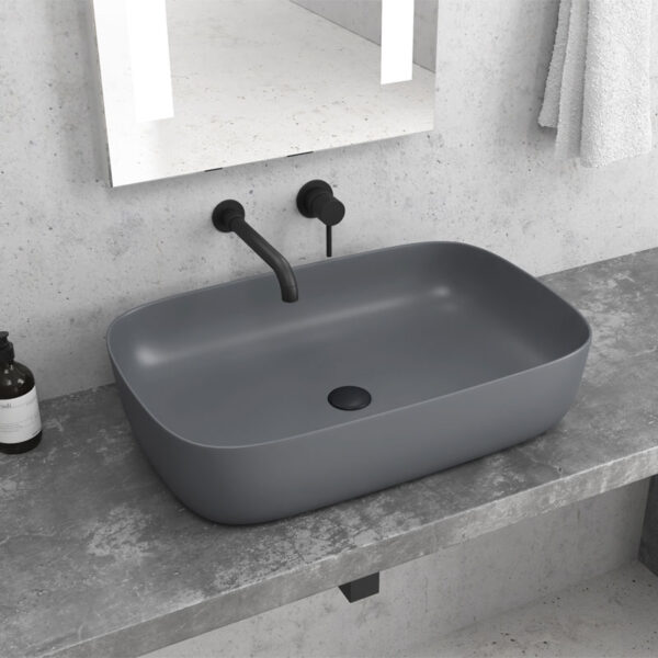 Νιπτήρας επικαθήμενος Grey Matt LT 2143-PMDG KARAG 60x39x14,5cm (LT2143-PMDG)