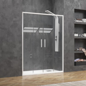 Καμπίνα από τοίχο σε τοίχο με διάφανο κρύσταλλο EFE 600 White KARAG 170x190cm (EFEB600170)