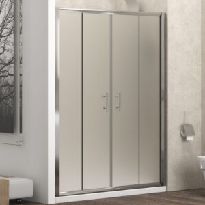 Καμπίνα από τοίχο σε τοίχο με σατινέ κρύσταλλο FLORA 600 Cromo KARAG 220x190cm (FLOS600220)