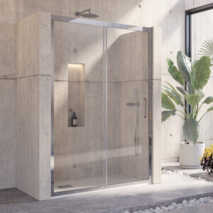 Καμπίνα από τοίχο σε τοίχο με διάφανο κρύσταλλο INOX 400 Cromo KARAG 130x190cm (INOX400130)