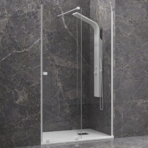 Καμπίνα από τοίχο σε τοίχο με διάφανο κρύσταλλο ANIMUS 400 White KARAG 150x200cm (ANI400150BSET)