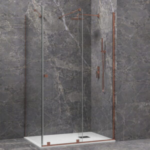 Καμπίνα από τοίχο σε τοίχο με διάφανο κρύσταλλο ANIMUS 400 Rose Gold KARAG 150x200cm (ANI400150RGSET)