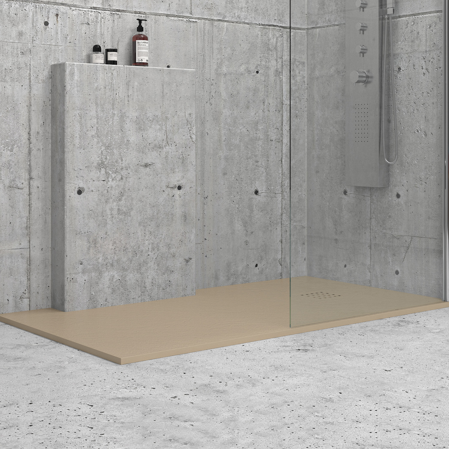 Ντουζιέρα ορθογώνια υψηλής αντοχής CLASSIC Beige KARAG 140x80cm (CR14080BE)