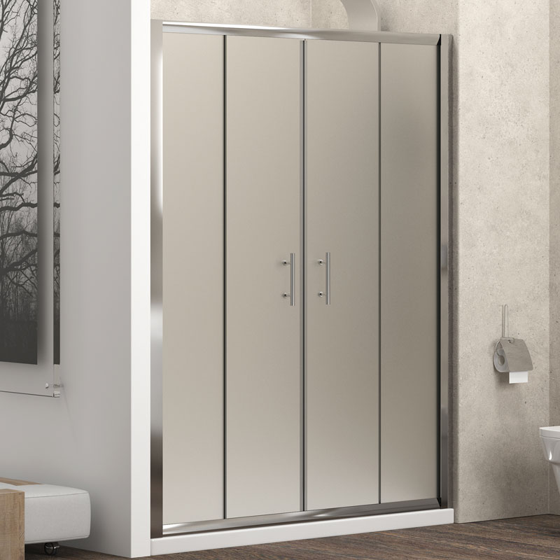 Καμπίνα από τοίχο σε τοίχο με σατινέ κρύσταλλο FLORA 600 Cromo KARAG 170x190cm (FLOS600170)