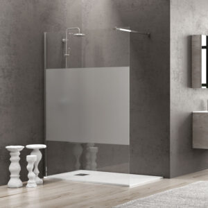 Σταθερό διαχωριστικό ντουζιέρας με σεριγραφάτο κρύσταλλο FREE 1 Cromo KARAG 80x185cm (FRE1S80)