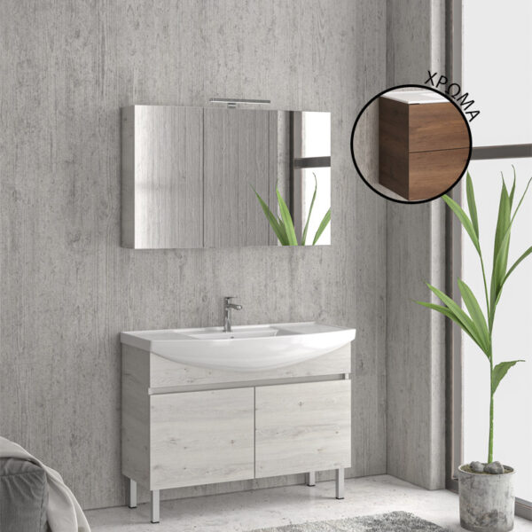 Βάση με δύο πόρτες Brown 8702 NEW BIANNA 100 KARAG 98x35x63cm (NBIA1008702)
