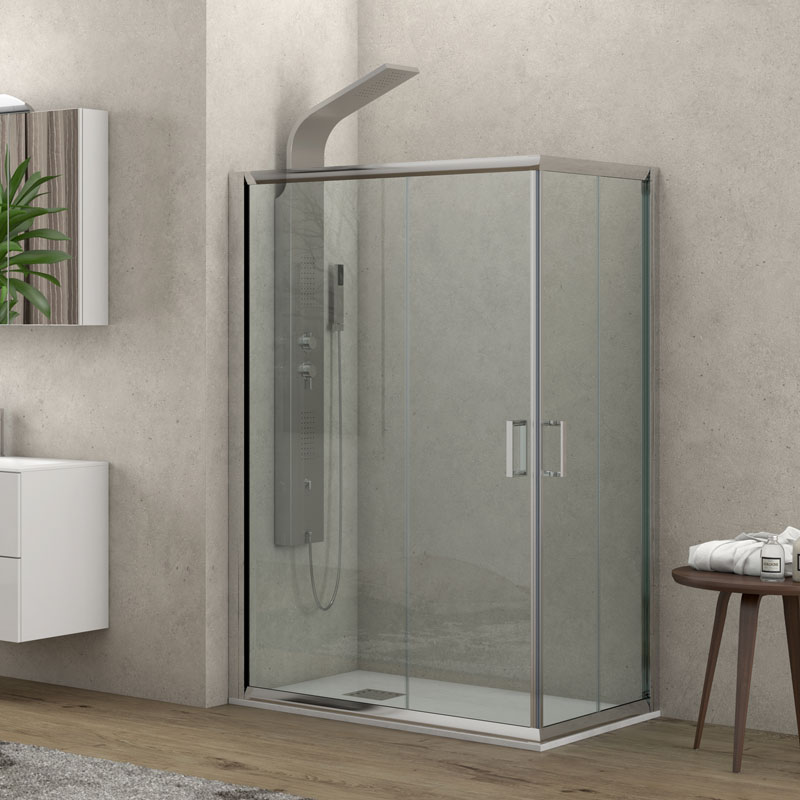 Καμπίνα ορθογώνια με διάφανο κρύσταλλο NEW FLORA 100 Cromo KARAG 70x130x180cm (NFL10070130180)