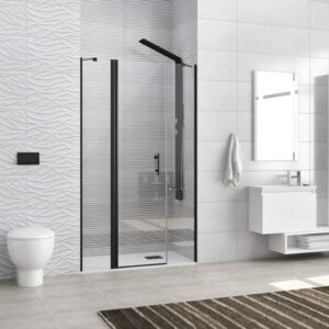 Καμπίνα από τοίχο σε τοίχο με διάφανο κρύσταλλο PANEX 600 ALTO Black KARAG (PANHN600)