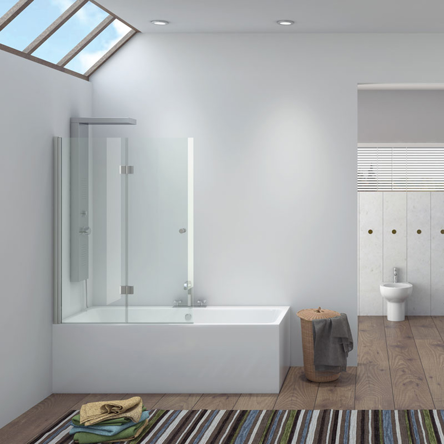 Καμπίνα μπανιέρας με διάφανο κρύσταλλο S 7 VASCA Cromo KARAG 70x140cm (S7VA70N)