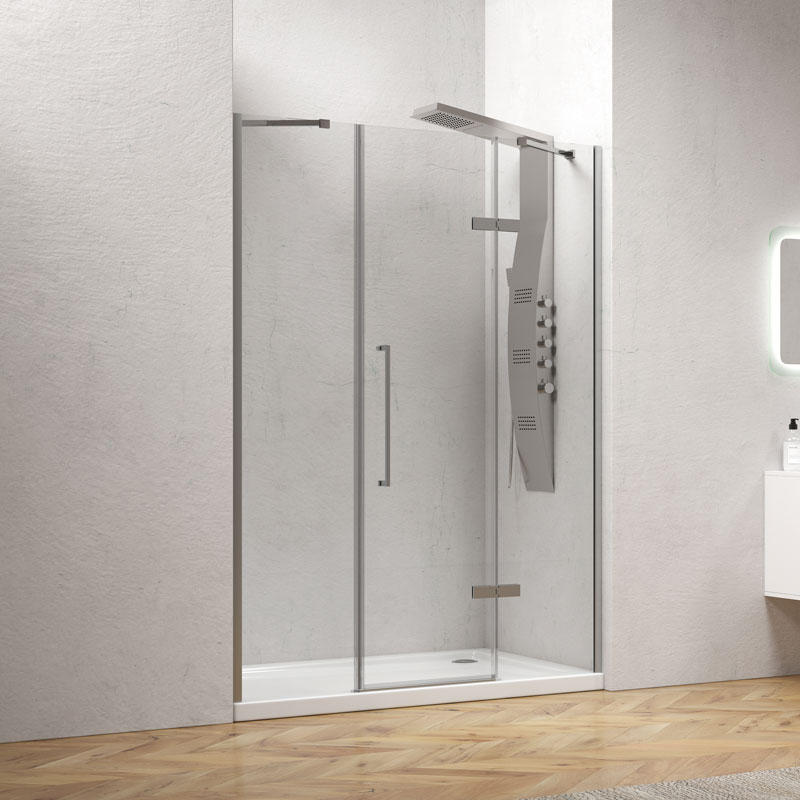 Καμπίνα από τοίχο σε τοίχο με διάφανο κρύσταλλο TINOS 600 Cromo KARAG 170x200cm (σταθερό 26cm) (TIN600170714)