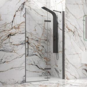 Καμπίνα από τοίχο σε τοίχο με διάφανο κρύσταλλο TINOS 400 Gun Metal KARAG 120x200cm (TING400120)