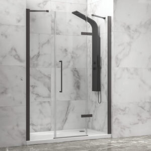 Καμπίνα από τοίχο σε τοίχο με διάφανο κρύσταλλο TINOS 600 Gun Metal KARAG 160x200cm (σταθερό 36cm) (TING600160514)