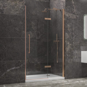 Καμπίνα από τοίχο σε τοίχο με διάφανο κρύσταλλο TINOS 400 Rose Gold KARAG 70x200cm (TINR40070)