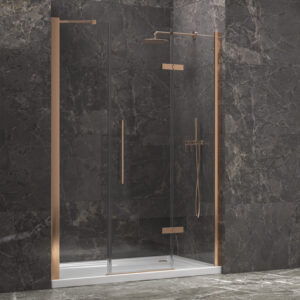 Καμπίνα από τοίχο σε τοίχο με διάφανο κρύσταλλο TINOS 600 Rose Gold KARAG 145x200cm (TINR600145)