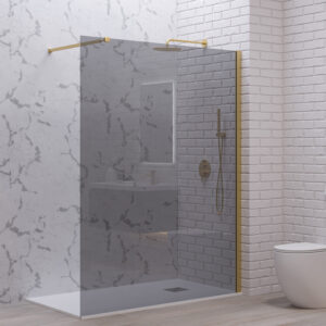 Σταθερό διαχωριστικό ντουζιέρας με fume κρύσταλλο WALKIN 1 Gold KARAG 100x200cm (WAL1-100OF)