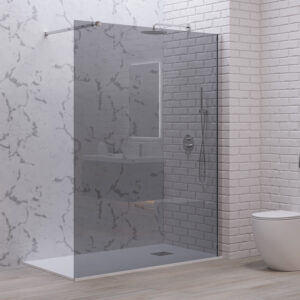 Σταθερό διαχωριστικό ντουζιέρας με fume κρύσταλλο WALKIN 1 Cromo KARAG 140x200cm (WAL1-140CF)