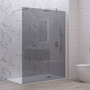 Σταθερό διαχωριστικό ντουζιέρας με fume κρύσταλλο WALKIN 1 White KARAG 90x200cm (WAL1-90BF)