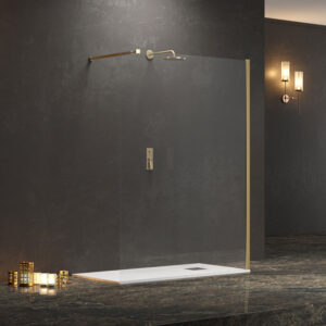 Σταθερό διαχωριστικό ντουζιέρας με διάφανο κρύσταλλο WALKIN 1 Gold KARAG (WAL1O)