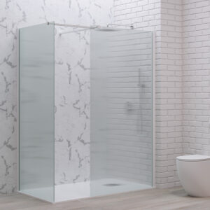 Σταθερά διαχωριστικά ντουζιέρας με flute κρύσταλλο WALKIN 2 White KARAG 100x200cm (WAL2-100BFL)