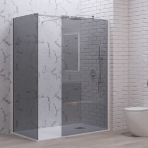 Σταθερά διαχωριστικά ντουζιέρας με fume κρύσταλλο WALKIN 2 White KARAG 100x200cm (WAL2-100BF)