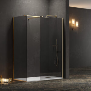 Σταθερά διαχωριστικά ντουζιέρας με fume κρύσταλλο WALKIN 2 Gold KARAG 140x200cm (WAL2-140OF)