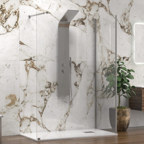 Σταθερό διαχωριστικό ντουζιέρας με διάφανο κρύσταλλο WALKIN 4 Cromo KARAG 170x80x200cm (WAL4C17080)