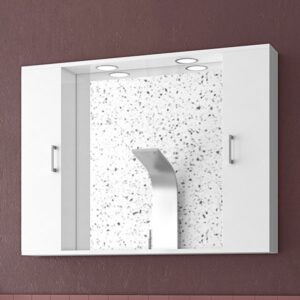 Drop Ritmo 95 White Καθρέπτης Με Ντουλάπι