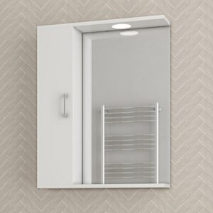 Drop Ritmo 65 White Καθρέπτης Με Ντουλάπι