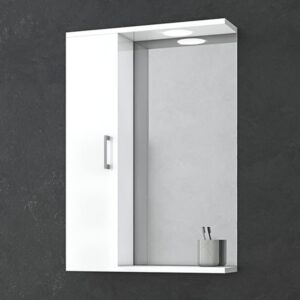 Drop Ritmo 55 White Καθρέπτης Με Ντουλάπι