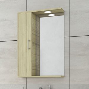 Drop Ritmo 55 Natural Oak Καθρέπτης Με Ντουλάπι