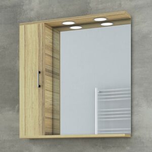 Drop Ritmo 70 Natural Oak Καθρέπτης Με Ντουλάπι