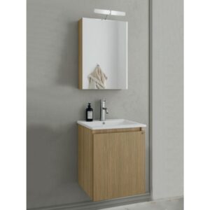 Drop Verona 40 Slavonia Oak & Strada 5FVR040LO Έπιπλο Μπάνιου Μελαμινικό