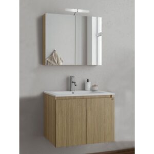 Drop Verona 75 Slavonia Oak & Strada 5FVR075LO Έπιπλο Μπάνιου Μελαμινικό