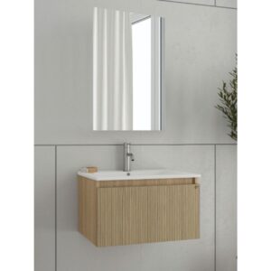 Drop Liberty 60 Slavonia Oak & Strada 5FLIM60LO Έπιπλο Μπάνιου Μελαμινικό