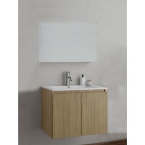 Drop Verona 75 Slavonia Oak & Strada 5FVRM75LO Έπιπλο Μπάνιου Μελαμινικό