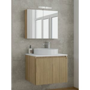 Drop Verona 75 Slavonia Oak & Strada 5FVRP75LO Έπιπλο Μπάνιου Μελαμινικό