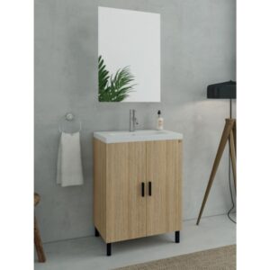 Drop Roma 60 Slavonia Oak 5FRMM60SO Έπιπλο Μπάνιου Μελαμινικό