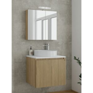 Drop Verona 60 Slavonia Oak & Strada 5FVRP60LO Έπιπλο Μπάνιου Μελαμινικό