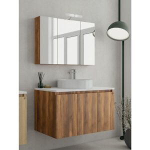 Drop Verona 100 Amber Baroque Oak 5FVRP100BO Έπιπλο Μπάνιου Μελαμινικό