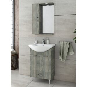 Drop Ritmo 55 Smoked Oak Έπιπλο Μπάνιου Μελαμινικό