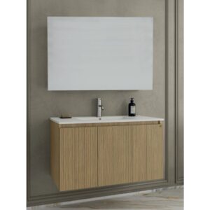 Drop Verona 100 Slavonia Oak & Strada 5FVRM10LO Έπιπλο Μπάνιου Μελαμινικό