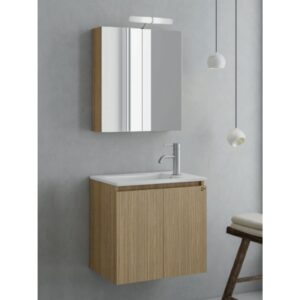 Drop Verona 55 Slavonia Oak & Strada 5FVR055LO Έπιπλο Μπάνιου Μελαμινικό