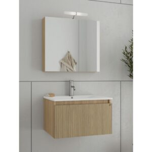 Drop Liberty 60 Slavonia Oak & Strada 5FLI060LO Έπιπλο Μπάνιου Μελαμινικό