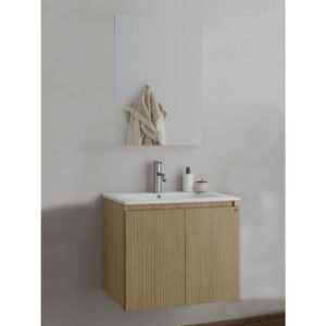 Drop Verona 60 Slavonia Oak & Strada 5FVRM60LO Έπιπλο Μπάνιου Μελαμινικό