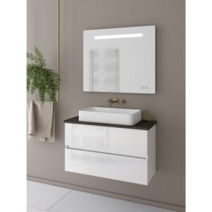 Drop Luxus 80 White-Top-2 Έπιπλο Μπάνιου Λευκό